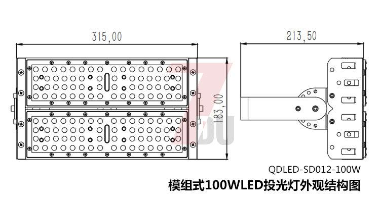 QDLED-SD012-100WˮģʽledͶƵƾʵЧͼ